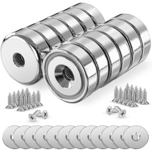 Magnete Poppstar Topfmagnet N35, silber, Neodym Magnet