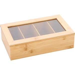 Produktbild für Teebox Zeller 25326, für Teebeutel, natur, aus Bambus