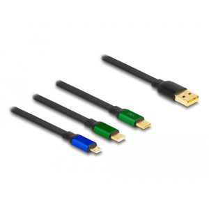 Produktbild für Ladekabel DeLock 85359 3in1 Aufrollkabel, schwarz