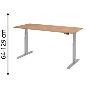Schreibtisch Hammerbacher XDKB 19, nussbaum / silber