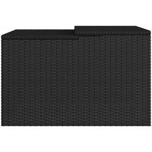 Produktbild für Mähroboter-Garage vidaXL 365404, schwarz, aus Polyrattan