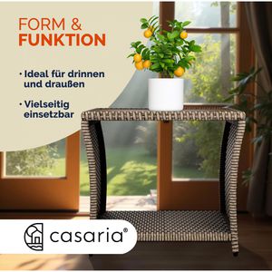 Produktbild für Beistelltisch CASARIA 109948, braun / creme, aus Holz / Metall