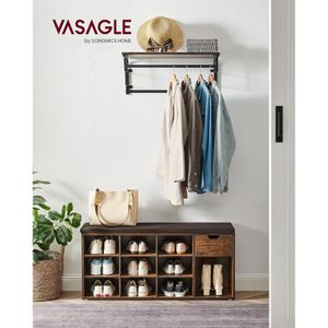 Produktbild für Schuhbank Vasagle LHS024T01, vintage braun, aus Holz