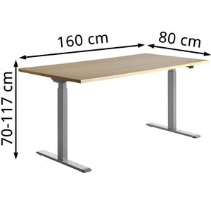 Produktbild für Schreibtisch Topstar E-Table, ahorn / silber
