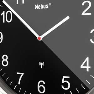 Produktbild für Wanduhr Mebus 19578, Aluminium, analog, Funkuhr