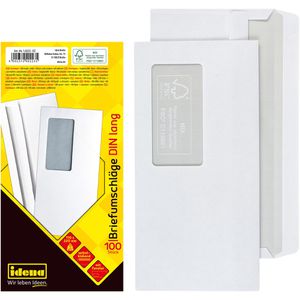 Produktbild für Briefumschläge Idena 10223, weiß, DIN lang