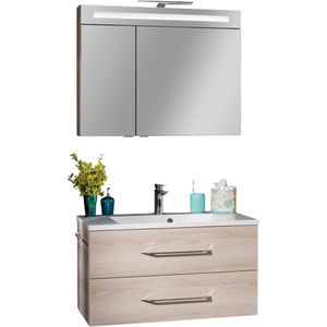 Waschtisch Fackelmann B.clever, mit Spiegelschrank, esche