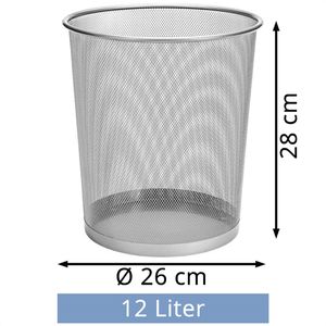 Produktbild für Papierkorb D.RECT 110482, silber