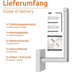 Produktbild für Toilettenpapierhalter ECENCE eckig