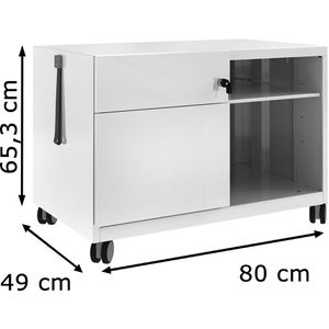 Produktbild für Rollcontainer Bisley Note Caddy, aus Metall, lichtgrau