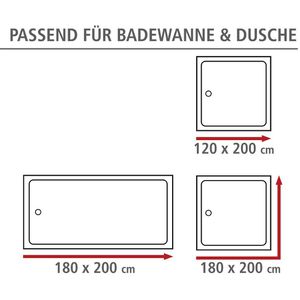 Produktbild für Duschvorhang Wenko Anti-Schimmel Ginkgo, 180 x 200 cm