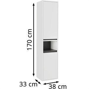 Produktbild für Bad-Hängeschrank Vicco Viola, weiß / grau