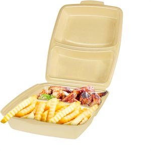 Produktbild für Menüboxen Papstar 12044, beige, aus Polystyrol XPS