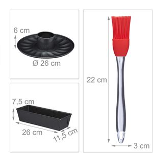 Produktbild für Backform Relaxdays Set, Flach- &amp; Rohrboden aus Stahl, 5-teilig