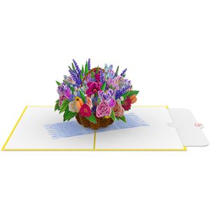 Produktbild für Grußkarten papercrush 3D Bunter Blumenkorb