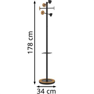 Produktbild für Garderobenständer Unilux Bora Bamboo, schwarz