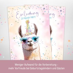 Produktbild für Einladungskarten Häfft 10017-1, Party Lama, Kindergeburtstage