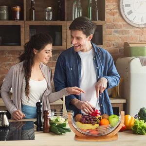 Produktbild für Obstschale Relaxdays 10028850, Bambus / Edelstahl