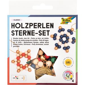 Bastelset Folia Holzperlen Sterne-Set Classic