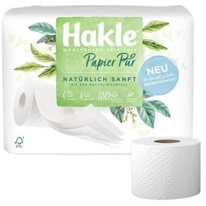 Toilettenpapier Hakle Papier Pur, Natürlich Sanft