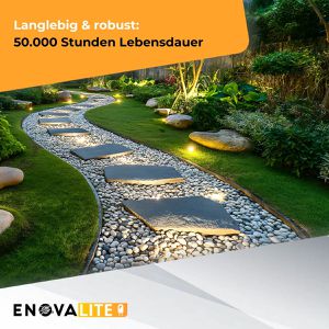 Produktbild für Wegeleuchte Enovalite ELED700305, schwarz, mit 230 V Netzstrom
