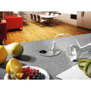 Produktbild für Einbausteckdose Bachmann 931.021 Twist, mit 2 m Kabel, drehbar