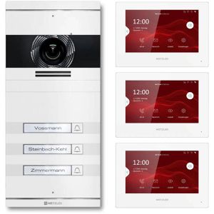 Türsprechanlage Metzler VDM10 2.0 weiß, 3 Monitore, LAN