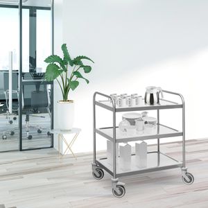 Produktbild für Servierwagen Köhler 28414, silber, aus Edelstahl