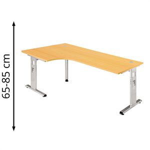 Schreibtisch Hammerbacher O-Serie, buche / silber