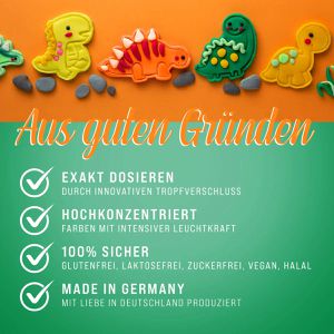 Produktbild für Lebensmittelfarbe Belissia Set Dino, wasserlöslich