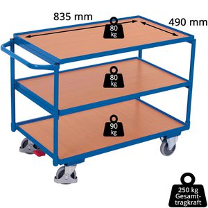 Produktbild für Tischwagen VARIOfit sw-500.603, aus Metall &amp; Holz