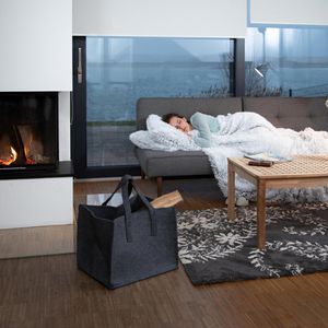 Produktbild für Kaminholztasche Relaxdays 10021970, anthrazit
