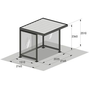 Produktbild für Personenunterstand WSM Köln K2 a/a BS, anthrazit, aus Metall