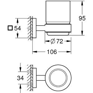 Produktbild für Zahnputzbecher GROHE Start Cube supersteel, 41097DC0, aus Glas