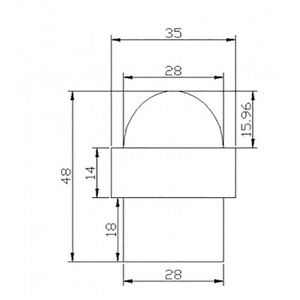 Produktbild für Türstopper SO-TECH Poll 108583, Gummi/Edelstahl