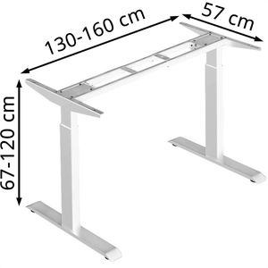 Produktbild für Schreibtischgestell LMG FYED-2-WS, weiß, 4 Memoryspeicher