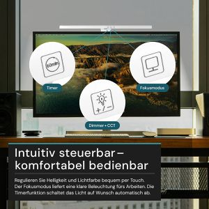 Produktbild für Monitorlampe Luxula LX700166, mit USB und LED