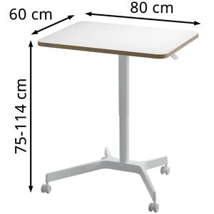 Produktbild für Schreibtisch Leitz Ergo 65360001, mit Rollen, weiß / weiß