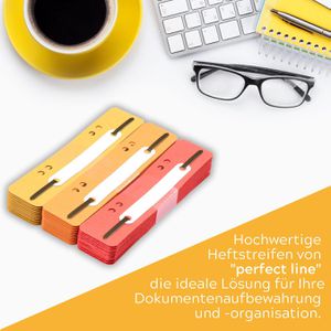 Produktbild für Heftstreifen perfect-line 34 x 150mm, farbig sortiert