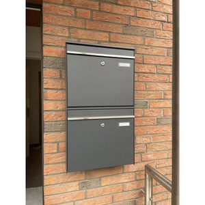 Produktbild für Briefkasten Metzler BK212-V2, anthrazit, aus Stahl