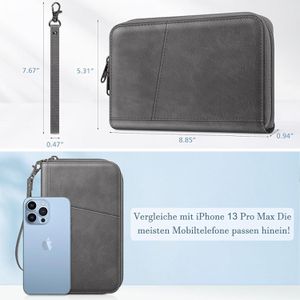 Produktbild für Reisepasshülle Fintie APPA211, dunkelgrau