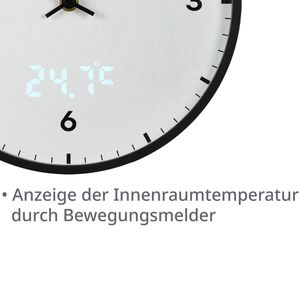 Produktbild für Wanduhr Bresser MyTime LEDsec, Kunststoff, analog, Funkuhr