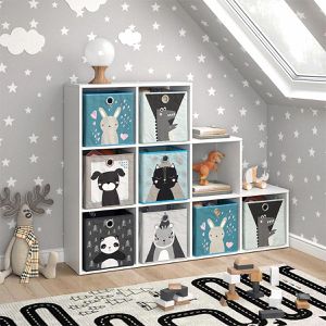 Produktbild für Bücherregal Vicco 63502, weiß, mit 8 Faltboxen
