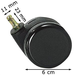 Produktbild für Stuhlrollen Dauphin 101206200, 5 Stück