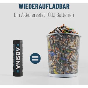Produktbild für Akku Absina 1,2 V, 2650 mAh