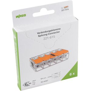 Produktbild für Verbindungsklemme Wago Compact, 221-615/995-006, 5 Leiter