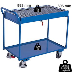 Produktbild für Tischwagen VARIOfit sw-600.505, aus Metall