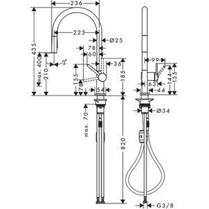 Produktbild für Küchenarmatur hansgrohe Talis M54, schwarz matt