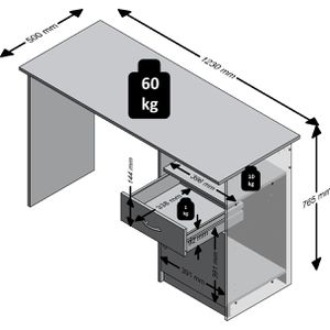 Produktbild für Schreibtisch FMD-Möbel Jackson, 3004-001E, eiche / weiß