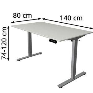 Produktbild für Schreibtisch Kerkmann Move small office, lichtgrau / silber